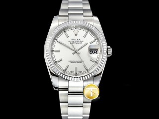 rolex datejust 36mm in 904l steel automatic mens watch 