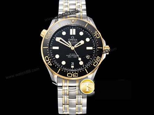 Basel Omega Seamaster Diver Black 300m Co-Axial Automatic Mens Watch,OMG-2103