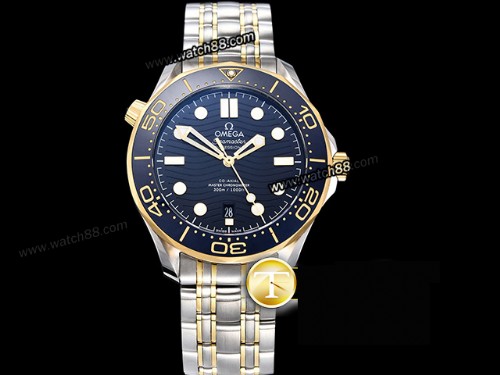 Basel Omega Seamaster Diver Blue 300m Co-Axial Automatic Mens Watch,OMG-2102