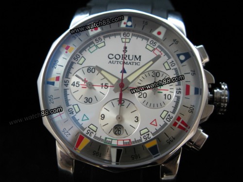 CORUM ADMIRALS CUP CHRONO RUBBER A-7750 WHITE,CR-01004