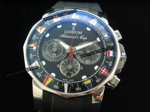 CORUM ADMIRALS CUP SECOND AT 3 CHRONO A-7750 BLACK,CR-01010