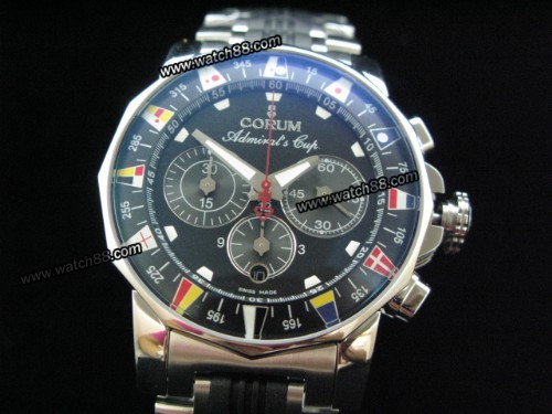 CORUM ADMIRALS CUP SECOND AT 3 CHRONO A-7750 BLACK,CR-01007