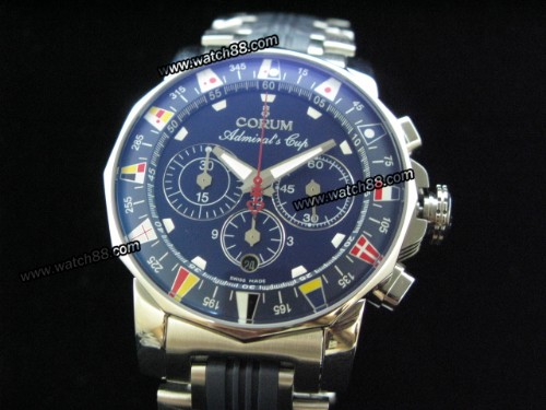 CORUM ADMIRALS CUP SECOND AT 3 CHRONO A-7750 BLUE,CR-01008