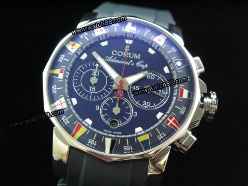 CORUM ADMIRALS CUP SECOND AT 3 CHRONO A-7750 BLUE,CR-01009