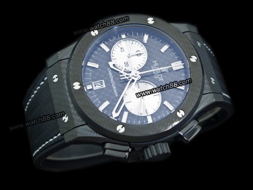 Hublot Classic Quartz Chronograph Carbon Case Mens Watch,HB-7849