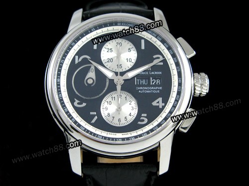 Replica maurice lacroix pontos chronographe ss black 7750 MAU 003