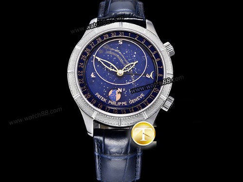 Patek Philippe Celestial Sky Moon Date 6102 Watch,PP-12008