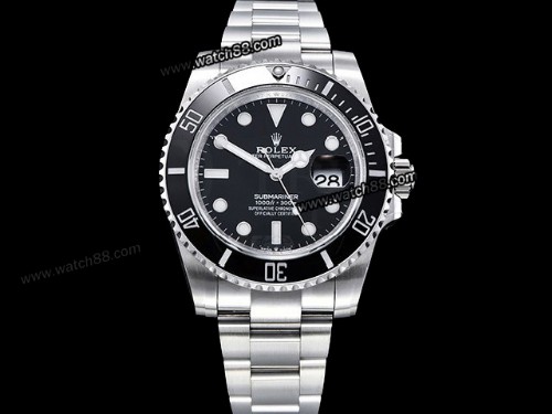 ROLEX  SUBMARINER AUTOMATIC MENS WATCHES WITH BALCK CERAMIC BEZEL-116610LN ,RL-01012