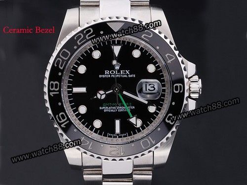 ROLEX GMT MASTER II  AUTOMATIC MENS WATCHES WITH BLACK CERAMIC BEZEL-116710LN ,RL-05014