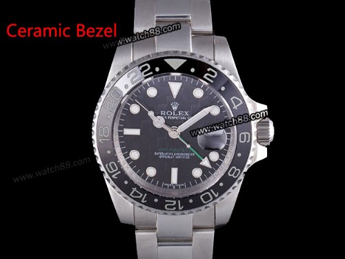 ROLEX GMT-MASTER II AUTOMATIC MENS WATCH WITH BLACK CERAMIC BEZEL,ROL-585