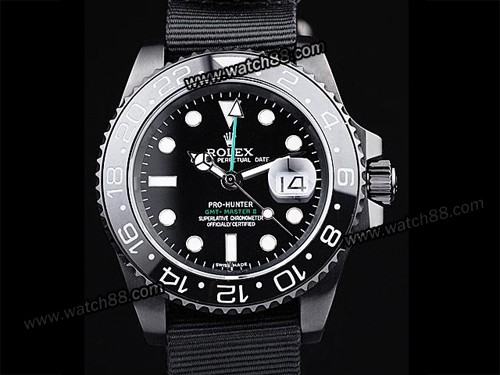 ROLEX PRO HUNTER GMT MASTER II PVD BLACK CERAMIC BEZEL AUTOMATIC MENS WATCH,RL-10001