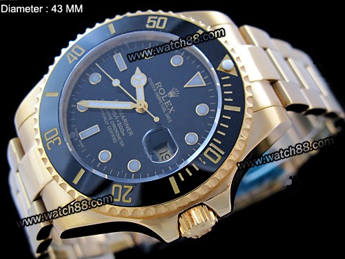 ROLEX SUBMARINER AUTOMATIC MENS BIG SIZE 43MM WATCH WITH BLACK CERAMIC BEZEL,ROL-297