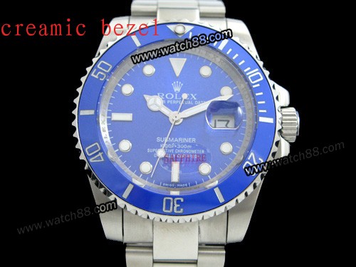 ROLEX SUBMARINER AUTOMATIC MENS WATCHES WITH BLUE CERAMIC BEZEL -116619LB,RL-01013