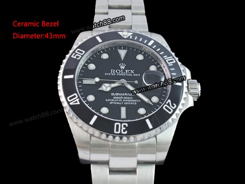 Rolex Submariner Big Size 43mm Ceramic Bezel Automatic Mens Watch,RL-01030