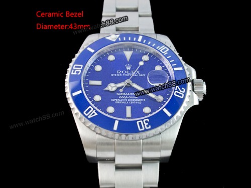 Rolex Submariner Big Size 43mm Ceramic Bezel Automatic Mens Watch,RL-01031