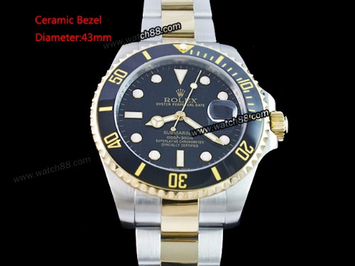 Rolex Submariner Big Size 43mm Ceramic Bezel Automatic Mens Watch,RL-01032